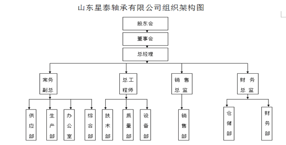 山東星泰軸承有限公司  組織機構(gòu)圖